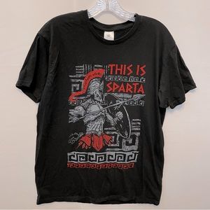 Y2K B & C This is Sparta Movie Red Black Graphic Tee Shirt Sz XL